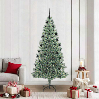 Vidaxl Artificial Christmas Tree Snow Flocked With Led Light 210 Cm