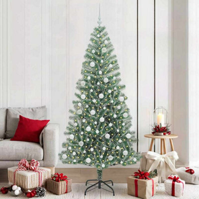 B&Q -  Artificial Christmas Tree Snow Flocked With Led Light 210 Cm