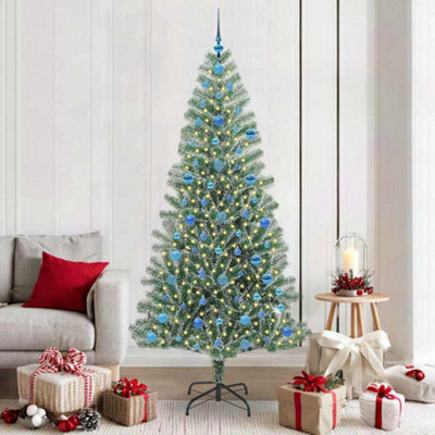 Vidaxl Light Artificial Christmas Tree Snow Flocked With Led 210 Cm
