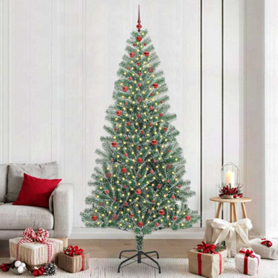 Vidaxl Light Artificial Christmas Tree Snow Flocked With Led 240 Cm