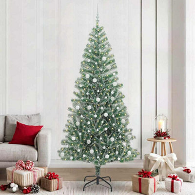 Vidaxl Artificial Christmas Tree Snow Flocked With Led Light 240 Cm from B&Q