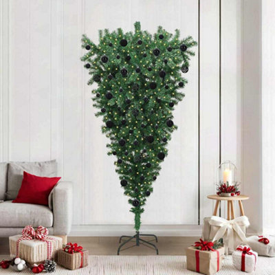 Vidaxl Upside-Down Artificial Pre-Lit Christmas Tree With Ball Set from B&Q