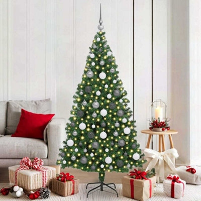 VIDAXL Artificial Christmas Tree 180 cm with 300 LEDs and Decorative Balls for Indoor Holiday Display - Image 3