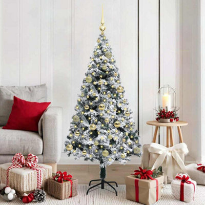 B&Q -  Artificial Christmas Tree With 150 Leds With Stand White 150 Cm