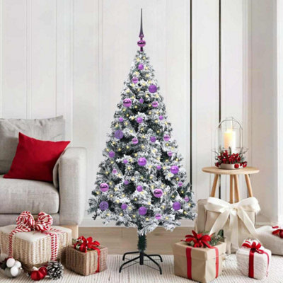 B&Q -  Artificial Christmas Tree With 150 Leds With Stand White 150 Cm
