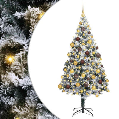 B&Q -  Artificial Christmas Tree With 300 Leds With Stand White 180 Cm