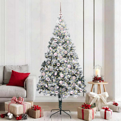 Vidaxl Artificial Christmas Tree With 300 Leds With Stand White 210 Cm