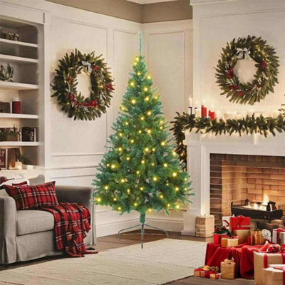 Vidaxl Artificial Pre-Lit Christmas Tree Green 180 Cm Pvc