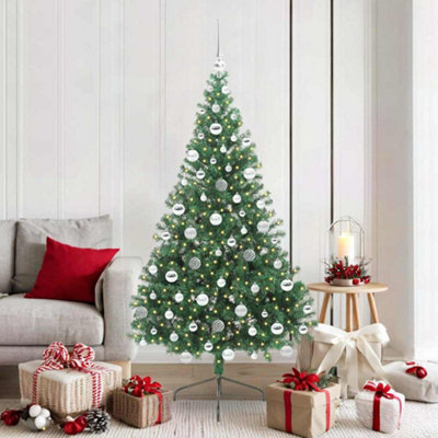 Vidaxl (Green, 180 Cm) Artificial Half Christmas Tree With Leds&Ball Multi Colours Multi Sizes - Image 3