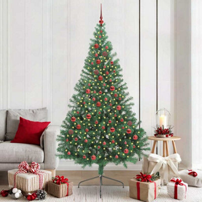 Vidaxl Green Artificial Pre-Lit Christmas Tree 210 Cm Pvc Small