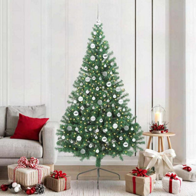 Vidaxl Green Artificial Pre-Lit Christmas Tree 210 Cm Pvc Small