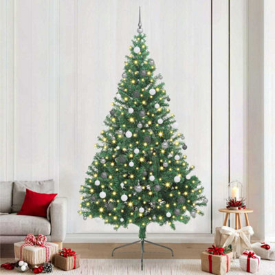 Vidaxl Green Artificial Pre-Lit Christmas Tree 240 Cm Pvc Small