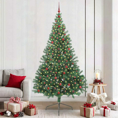 Vidaxl Green Artificial Pre-Lit Christmas Tree 240 Cm Pvc Small