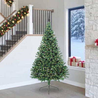 B&Q -  Artificial Pre-Lit Christmas Tree Green 240 Cm Pvc