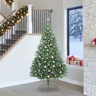 Vidaxl Artificial Pre-Lit Christmas Tree Green 240 Cm Pvc from B&Q