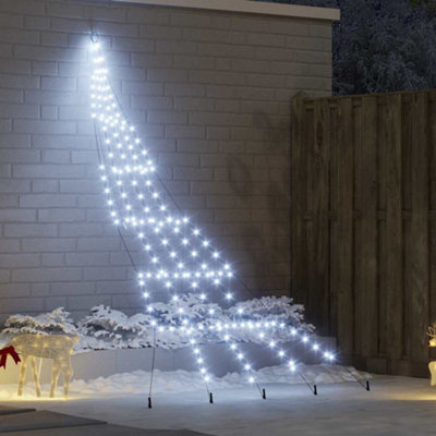Vidaxl Led Christmas Tree With Ground Spikes Cool White 306 Cm Metal from B&Q