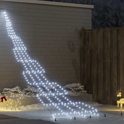 Vidaxl White Led Christmas Tree With Ground Spikes Cool 500 Cm Metal