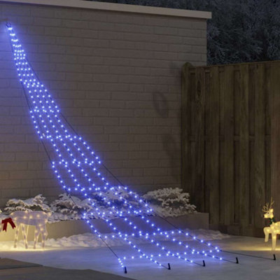 Vidaxl Blue Led Christmas Tree With Ground Spikes 500 Cm Metal