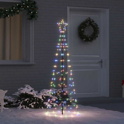 Vidaxl Led Christmas Tree With Ground Spikes Multicolour 250 Cm Iron