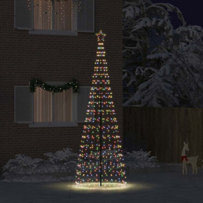 Vidaxl Led Christmas Tree With Ground Spikes Multicolour 400 Cm Iron
