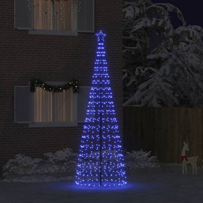 Vidaxl Blue Led Christmas Tree With Ground Spikes 400 Cm Iron