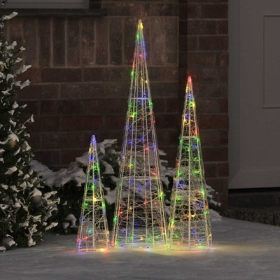 B&Q -  Christmas Tree 3 Pcs Multicolour 20 X 20 X 80 Cm Acrylic