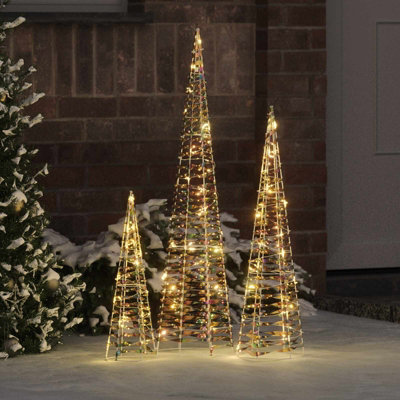 Vidaxl Christmas Tree 3 Pcs Warm White 20 X 20 X 80 Cm Pet from B&Q