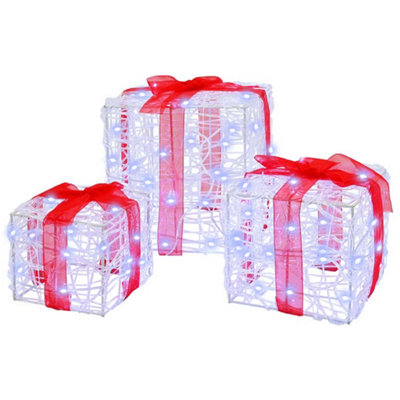 B&Q -  Gift Box With 60 Leds 3 Pcs Cold White 20 X 20 X 20 Cm Acrylic
