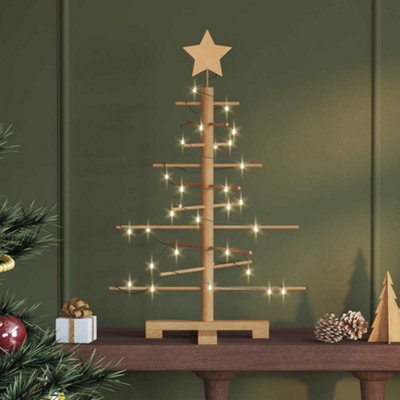 Vidaxl Wooden Christmas Tree With Stand Brown 75 Cm Bamboo, Brown - Image 3