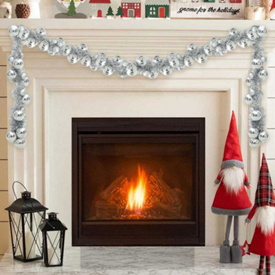 Vidaxl Silver Christmas Ball Garland 186 Cm Polystyrene