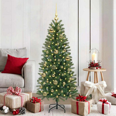 B&Q -  Christmas Bauble Set With 150 Leds 61 Pcs Gold Plastic
