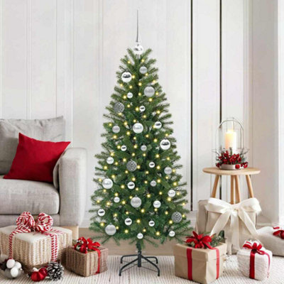 B&Q -  Christmas Bauble Set With 150 Leds 61 Pcs Silver Plastic
