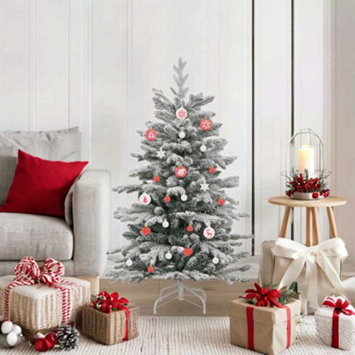 B&Q -  Christmas Bauble Set 40 Pcs Red And White Plastic