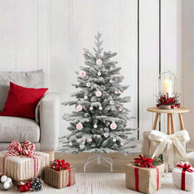 Vidaxl Christmas Bauble Set 40 Pcs White And Pink Plastic - Image 3
