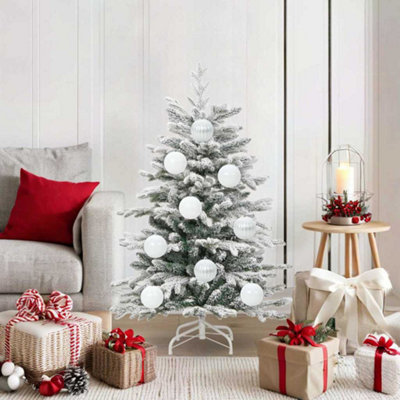 B&Q -  Christmas Bauble Set Xl 15 Pcs White Plastic