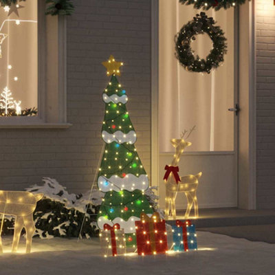 B&Q -  Lighted Christmas Tree With 3 Gift Boxes 2D Warm White 150 Cm