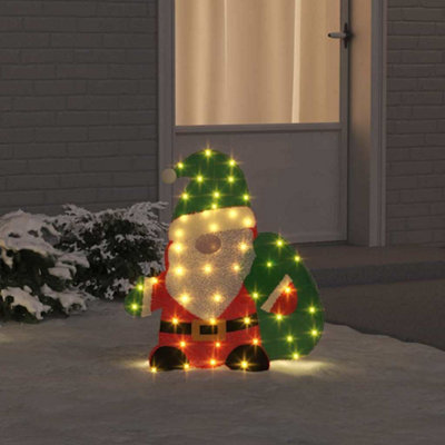 Vidaxl Lighted Santa Claus Warm White 70 X 62 Cm Tinsel Fabric - Image 3