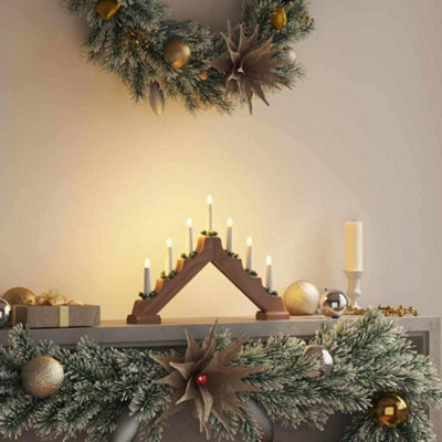 vidaXL Christmas Candle Bridge 7 LEDs Warm White 39.5 x 5 x 29 cm - Image 4