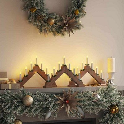 VIDAXL - Christmas Candle Bridge - 3 pcs - Brown - Image 3