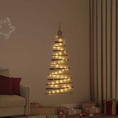 Vidaxl (120 Cm) Hanging Christmas Tree Solid Ash Wood Natural Wall-Mounted Christmas Tree - Image 3