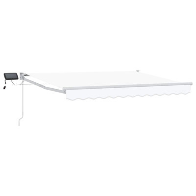 Walplus Manual Retractable Awning With Leds White 3.5 X 2.5 M