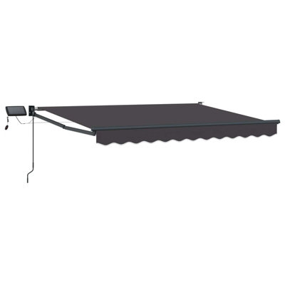 Walplus Manual Retractable Awning With Leds Anthracite 3.5 X 2.5 M from B&Q