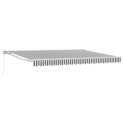 Walplus Manual Retractable Awning Anthracite And White 4 X 3.5 M