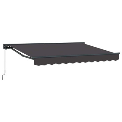 Walplus Manual Retractable Awning Anthracite 3.5 X 2 M