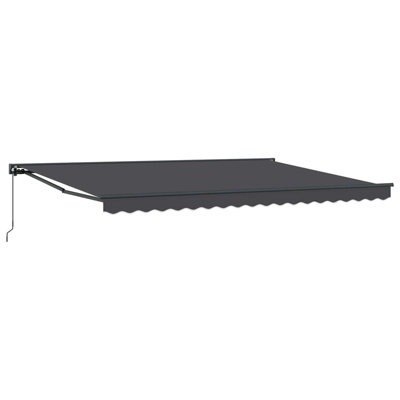 Walplus Manual Retractable Awning Anthracite 4 X 3.5 M