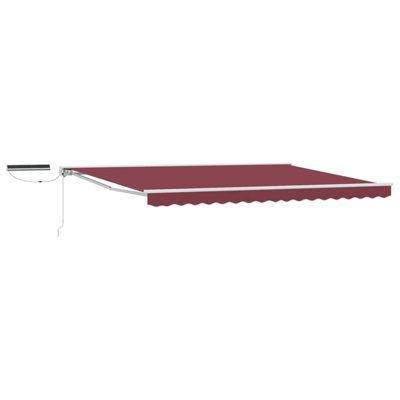 Walplus Electric Retractable Awning Burgundy And White 4.5 X 3.5 M from B&Q