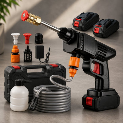  - Cordless Pressure Washer Portable Water Jet Cleaner With 2 Batteries
