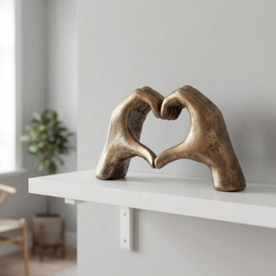  - Large Bronze Heart Hands Sculpture