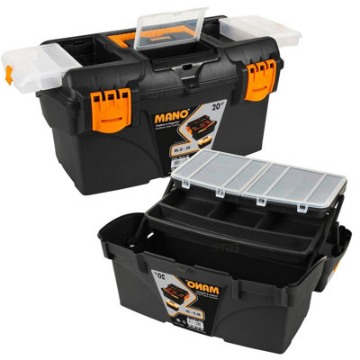 B&Q -  20 Cantalever Large Plastic Tool Box Lockable Storage