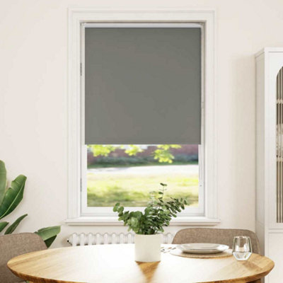 Berkfield Roller Blind Blackout Grey 80X150 Cm Fabric Width 75.7 Cm Polyester from B&Q